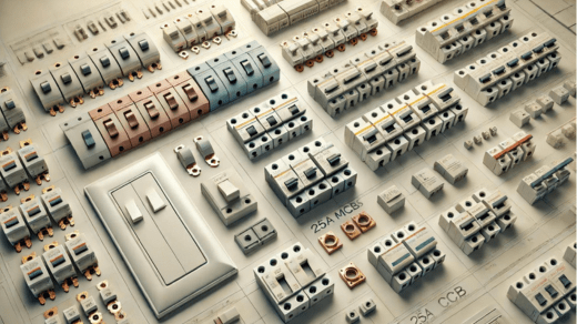 switch plates, 25a mcb, RCCB circuit breakers