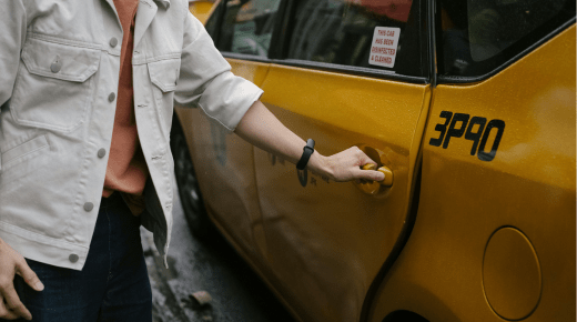 Airport taxis waiting